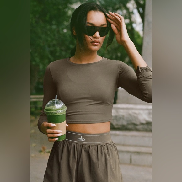 ALO Yoga Tops - Alosoft Crop Finesse Long Sleeve